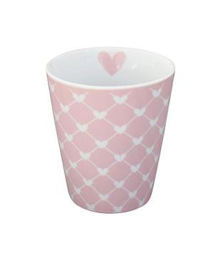 Krasilnikoff Happy Mug Diagonal hearts rosa