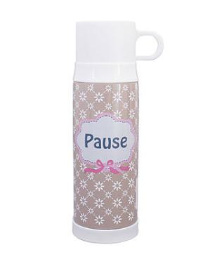 Krasilnikoff Thermosflasche taupe PAUSE